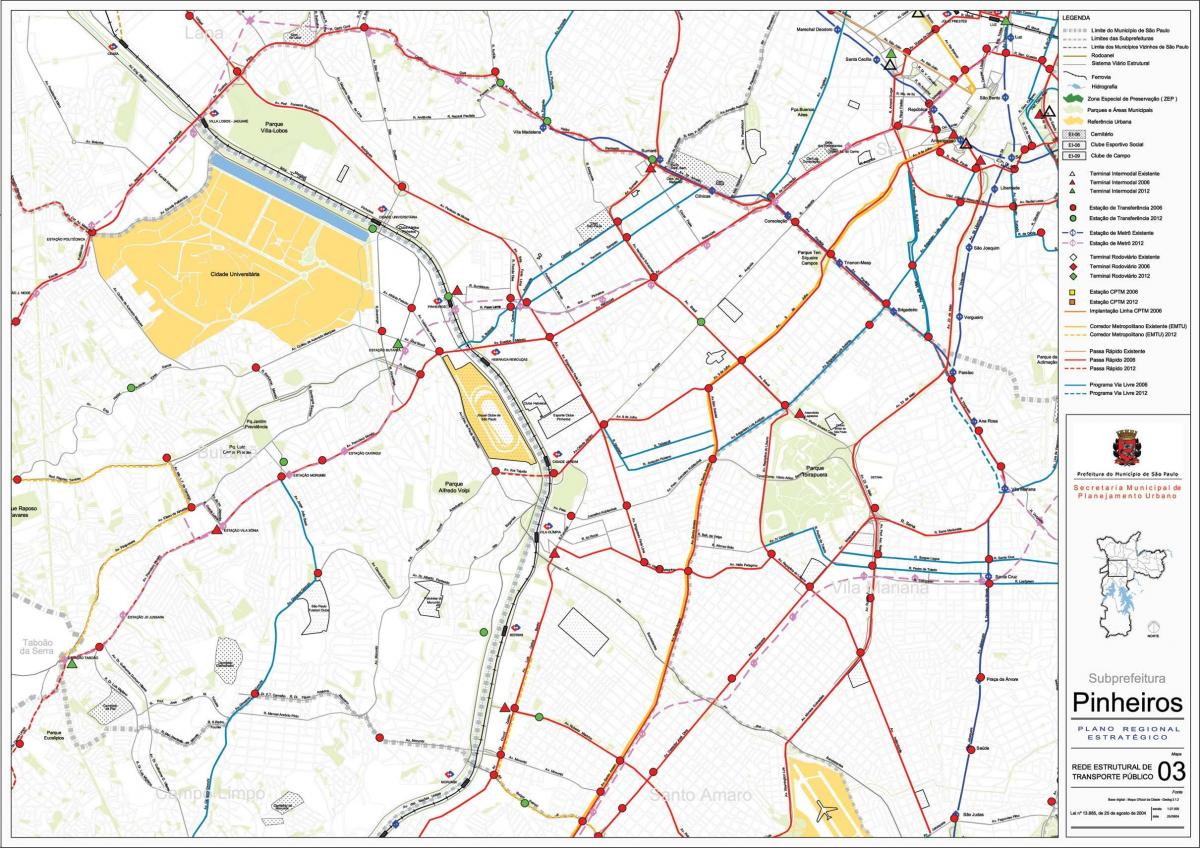 Карта pinheiros в Сан - Паулу- общественный транспорт