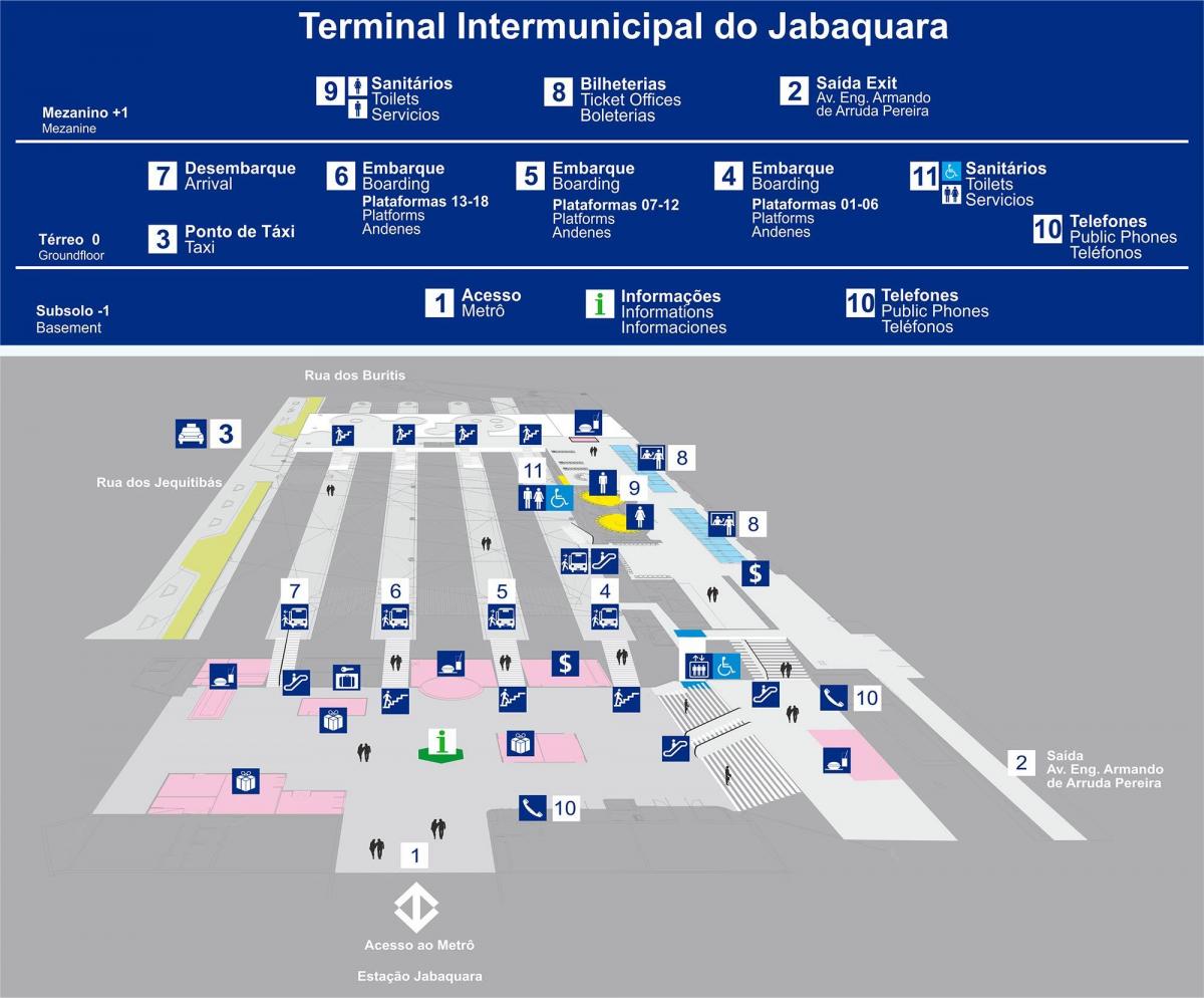 Карта автовокзал Жабакара - верхний этаж