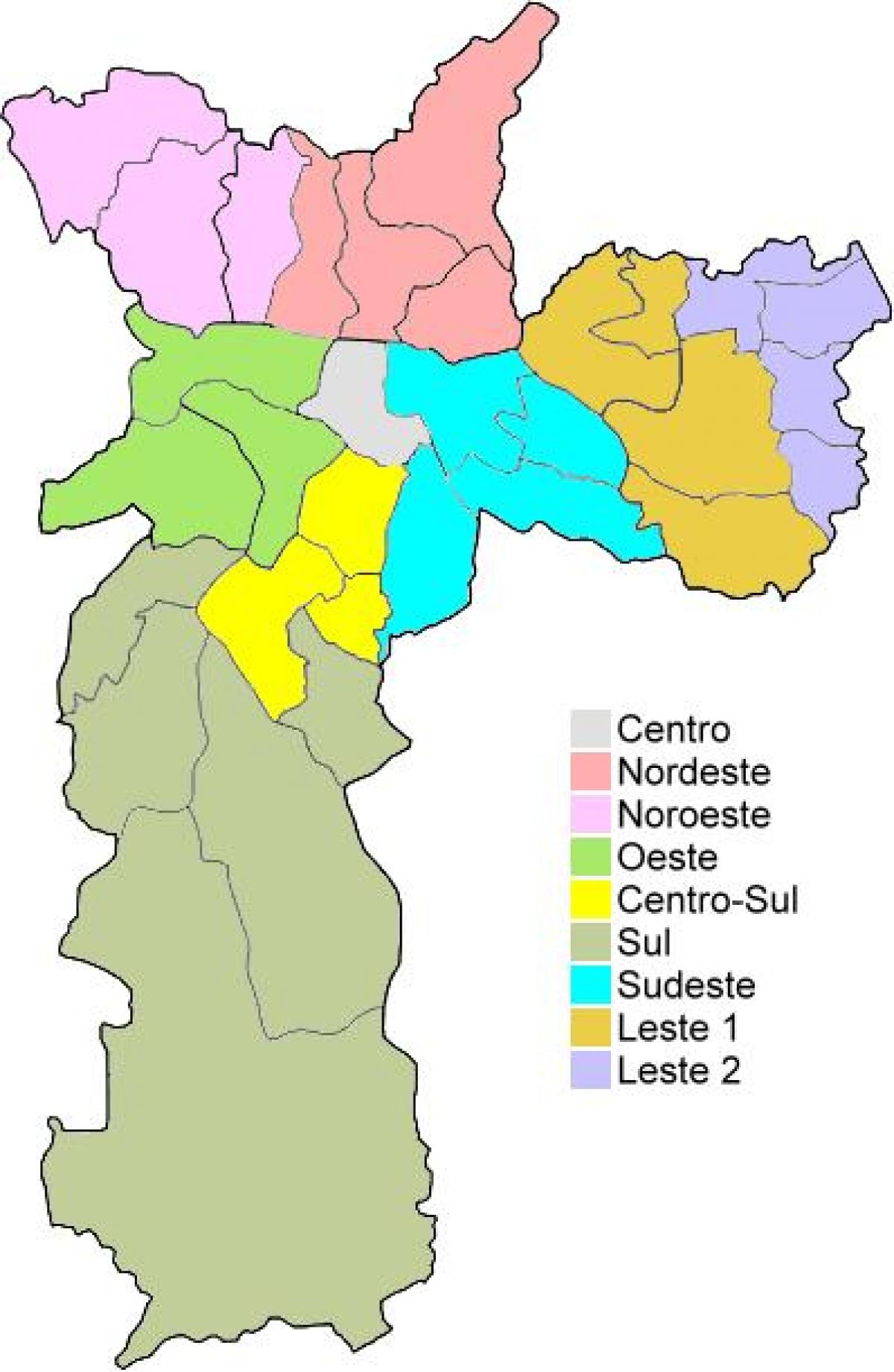 Карта административных районов в Сан-Паулу