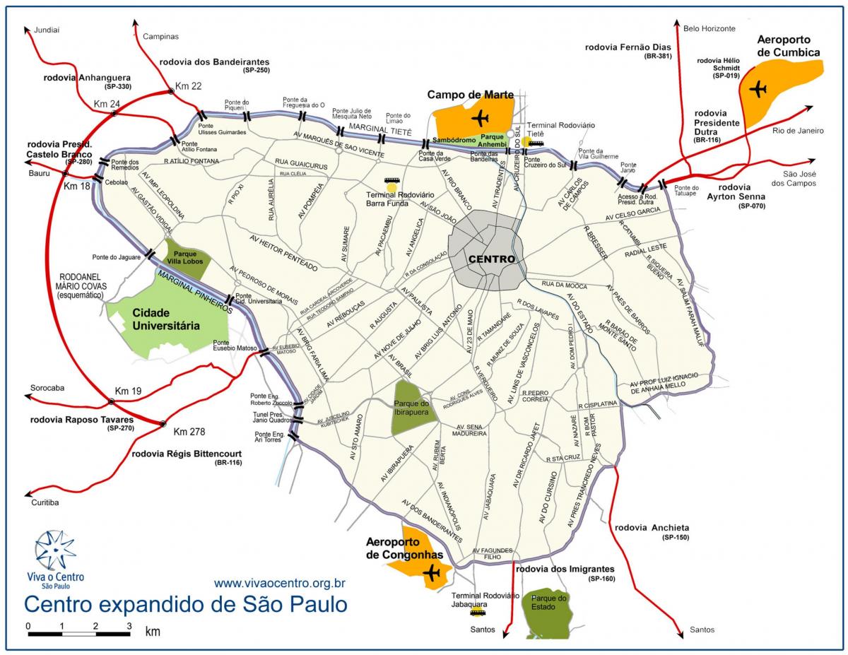 Карта большого Сан-Паулу центр