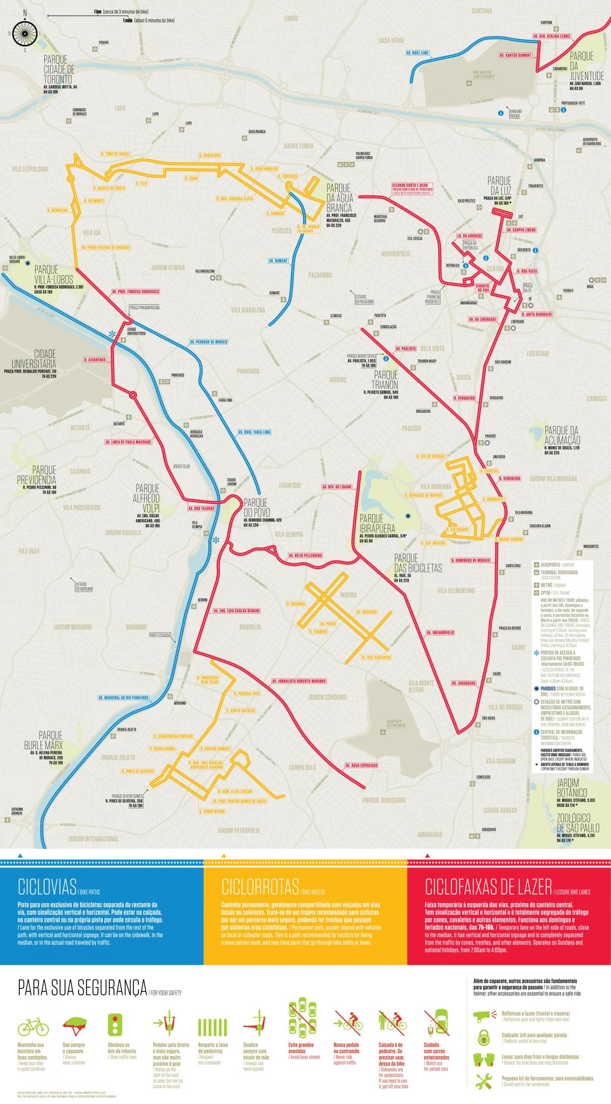 Карта велосипедной дорожки Сан-Паулу