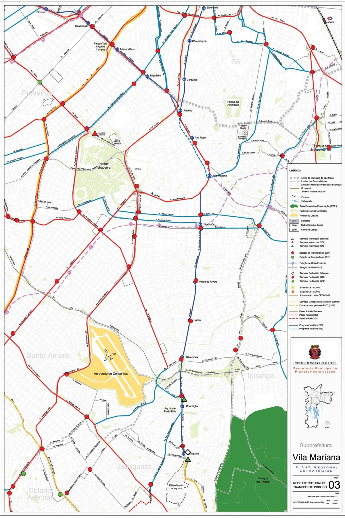 Карта Вила-Мариана Сан - Паулу- общественный транспорт