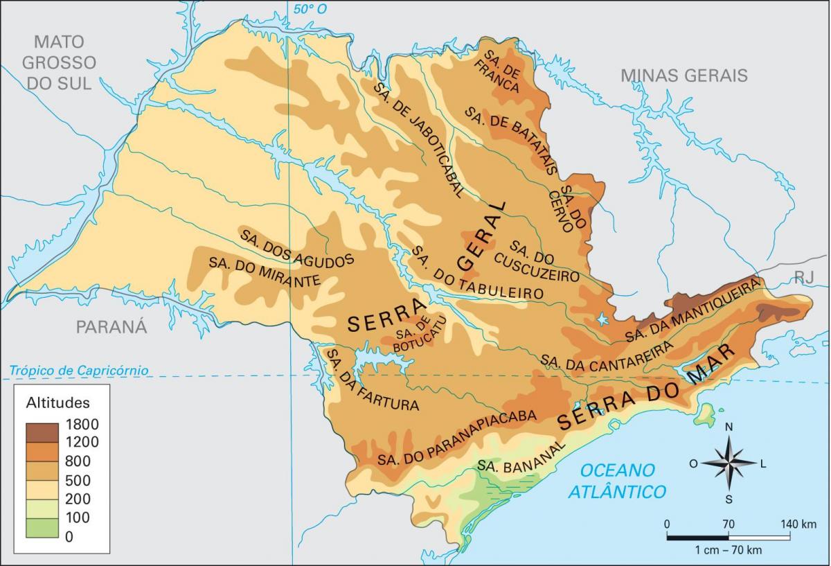 Карта географического Сан-Паулу