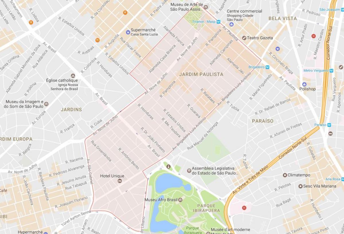 Карта Жардим Паулиста-Сан-Паулу
