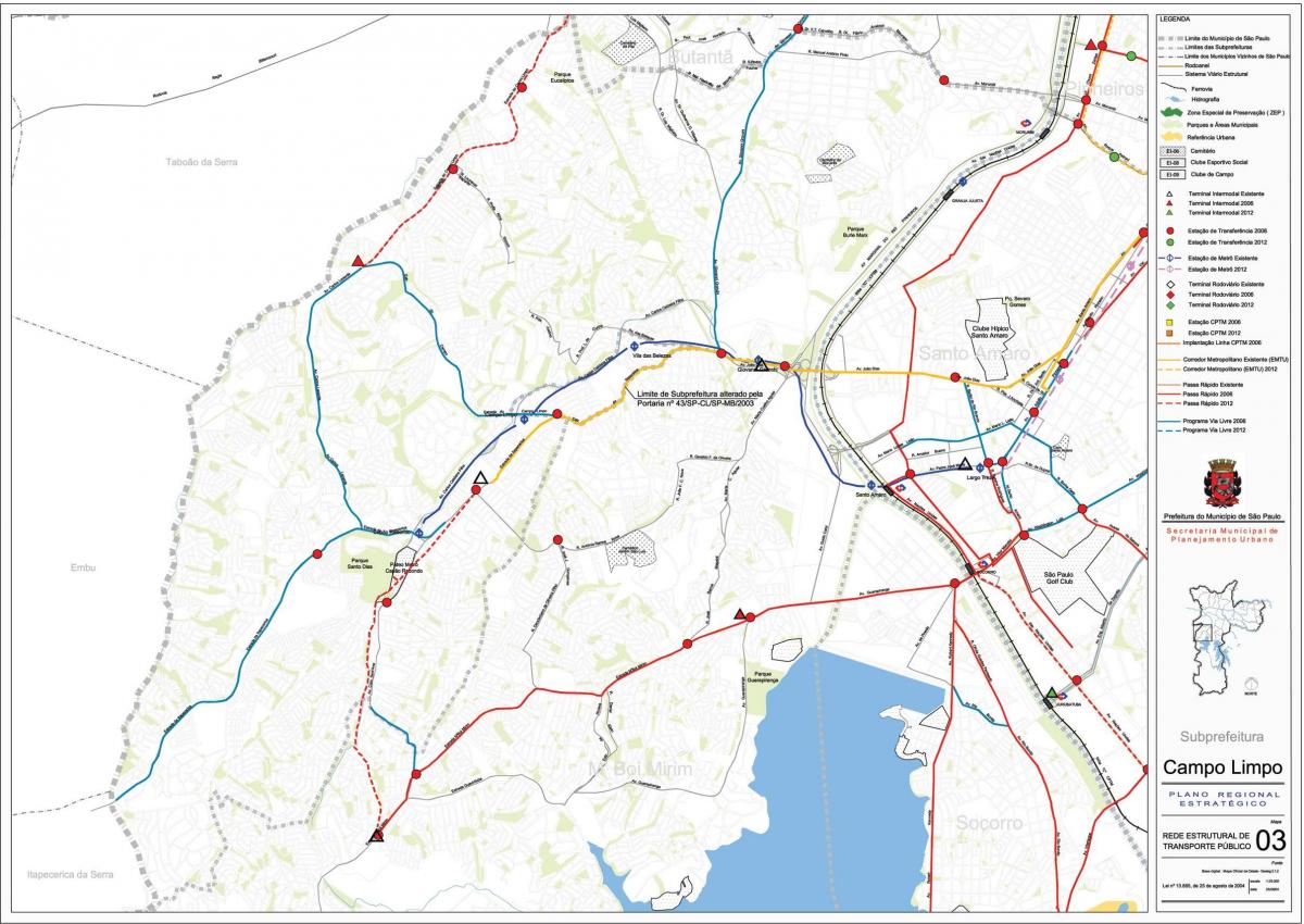 Карта Кампу-Лимпу-Сан-Паулу - общественный транспорт