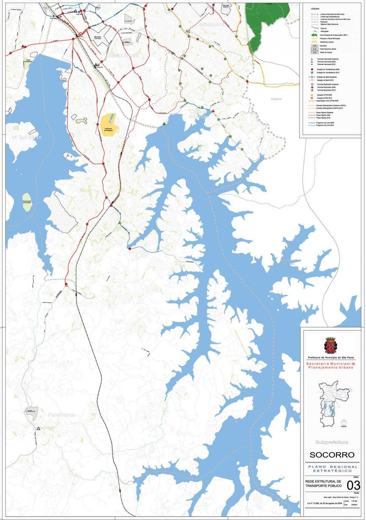 Карта Капела ДУ Сокорро-Сан-Паулу - общественный транспорт