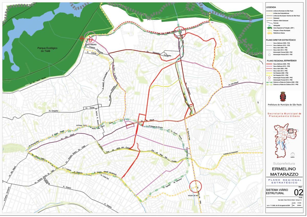 Карта Ermelino Матараццо Сан - Паулу- дорог