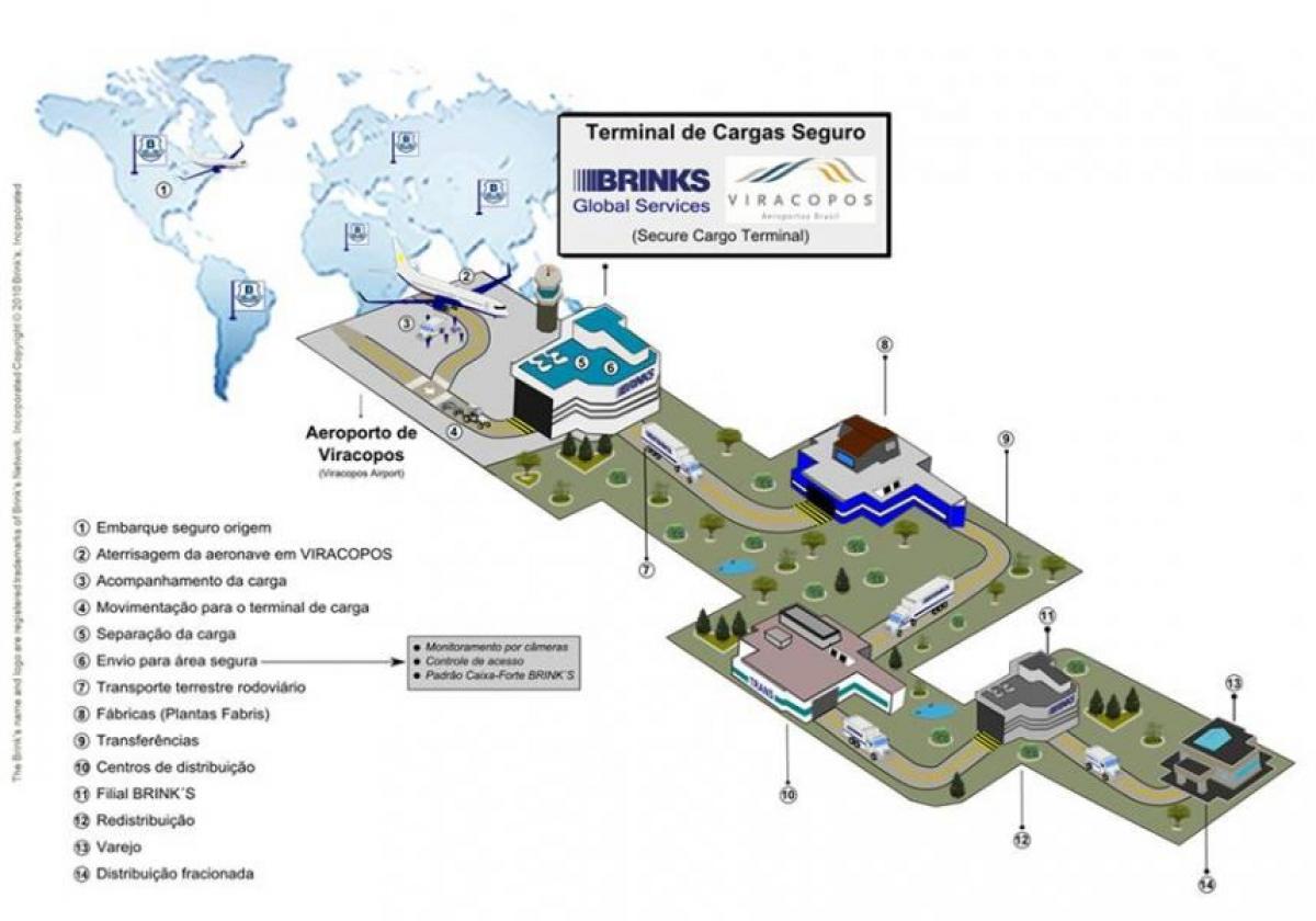 Карта Международный аэропорт Виракопус - высокий уровень безопасности терминала