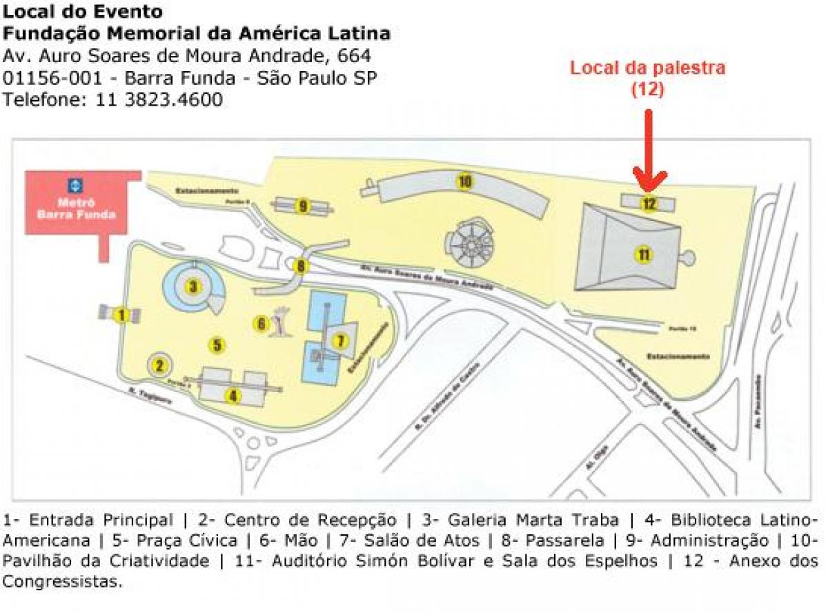 Карта Латинской Америки Сан-Паулу Мемориал
