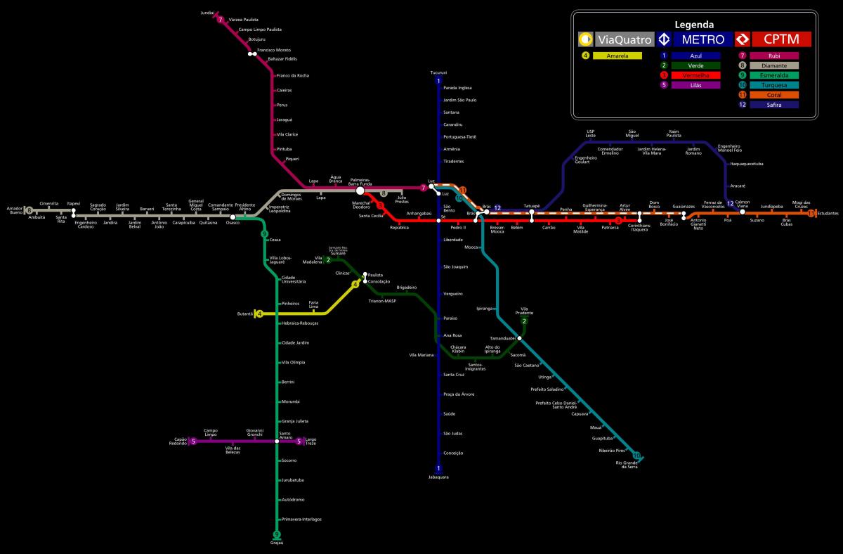 Карта метро Сан-Паулу CPTM