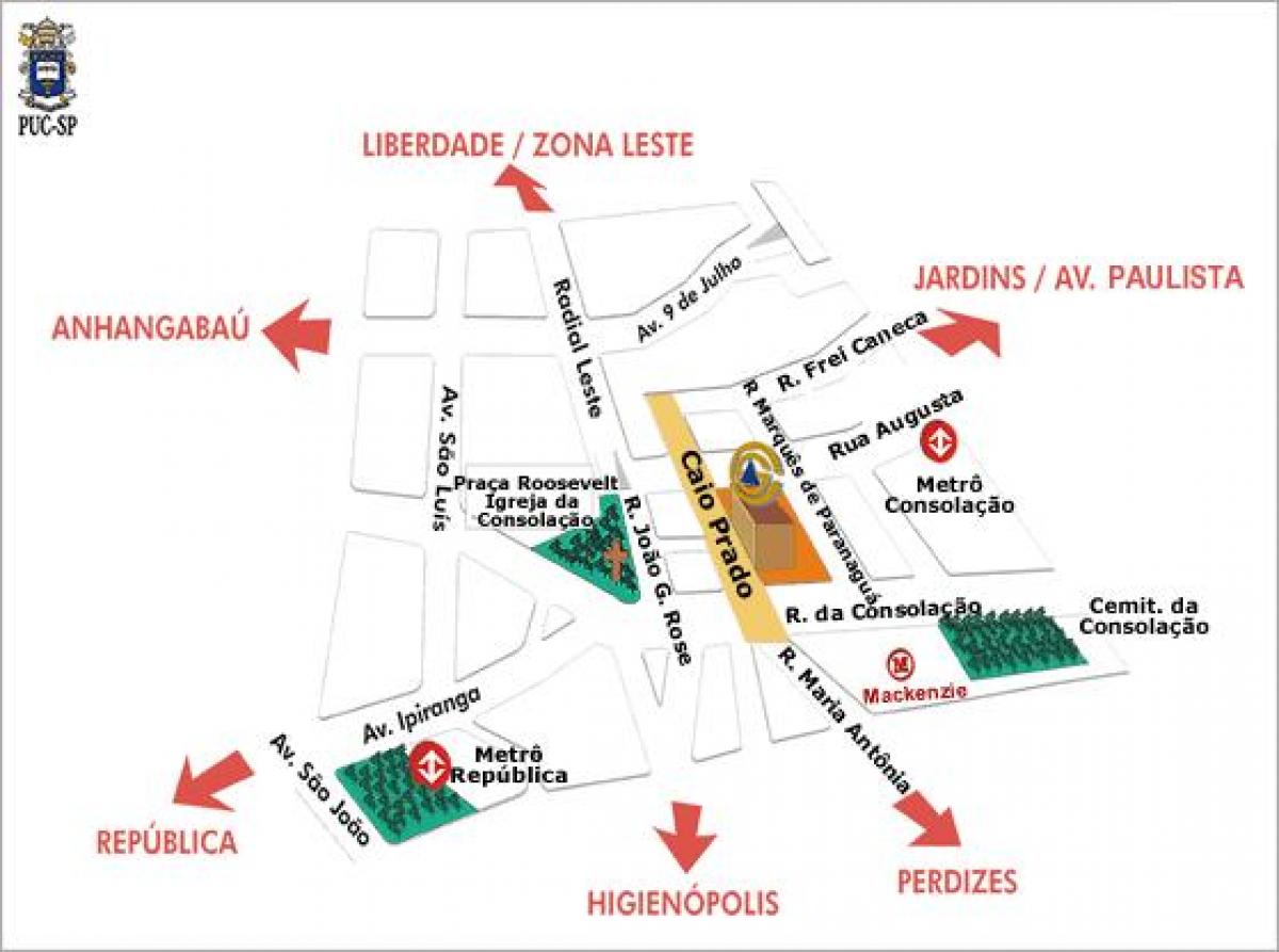 Карта папского католического университета Сан-Паулу