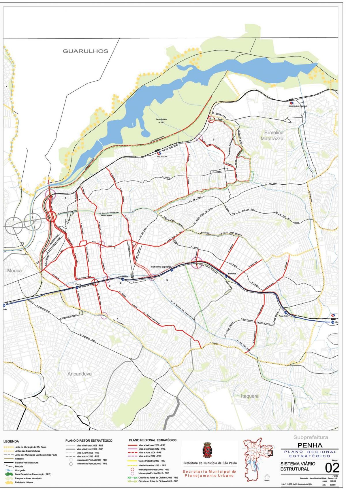 Карта Пенья, Сан - Паулу- дорог