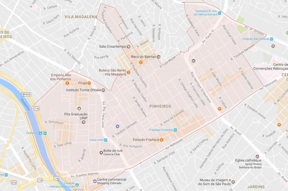 Карта достопримечательностей Сан-Паулу