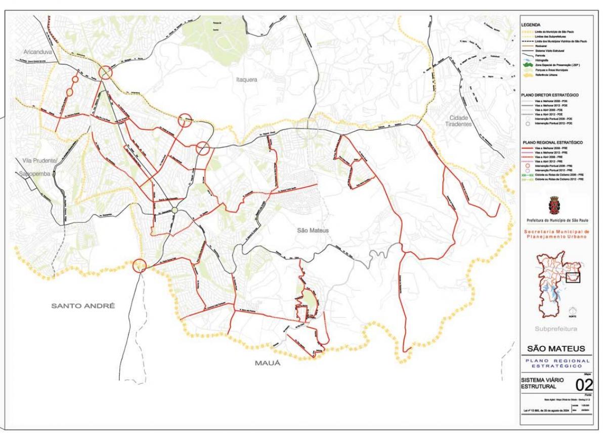 Карта Сан-Матеус-Сан - Паулу- дорог