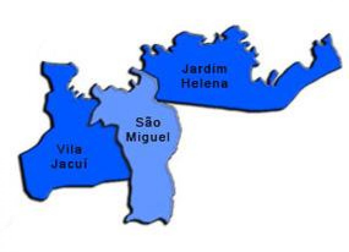 Карта Сан-Мигель-суб-префектуре Паулиста