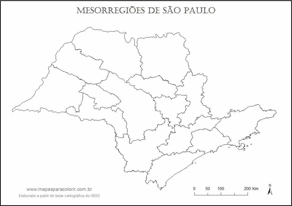 Карта Сан-Паулу Дева - регионы