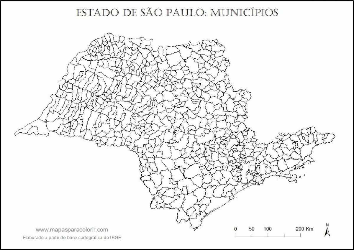 Карта Сан-Паулу Дева - муниципалитеты