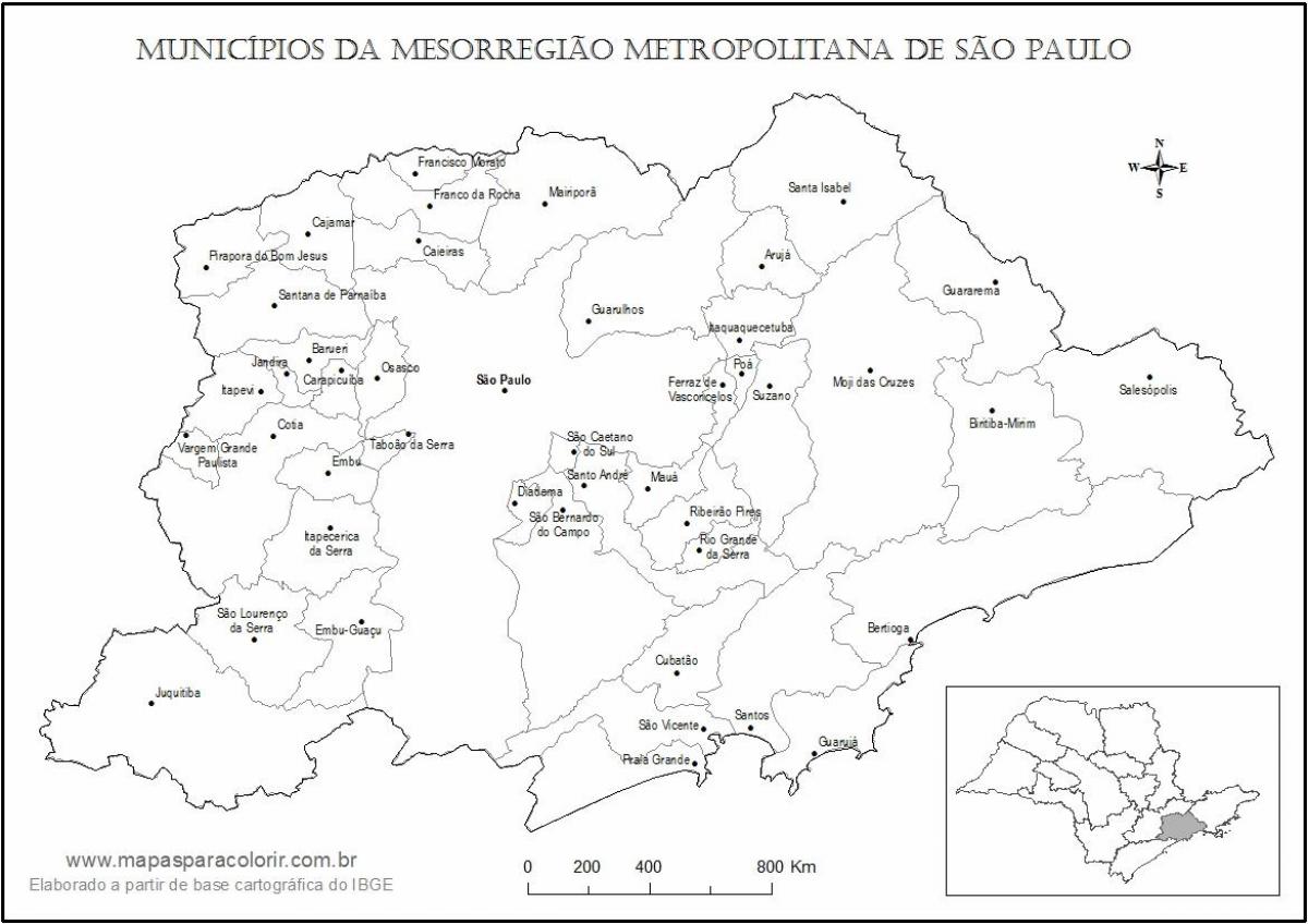 Карта Сан-Паулу девственницы