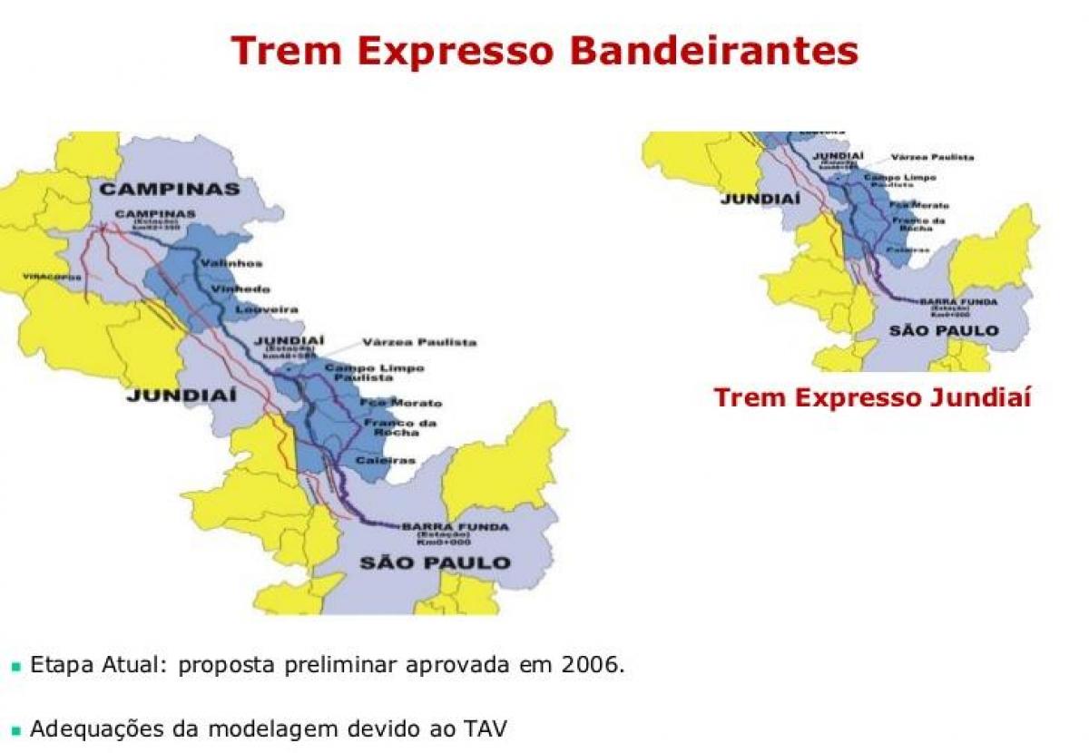 Карта Сан-Паулу Экспрессо-Бандейрантисе