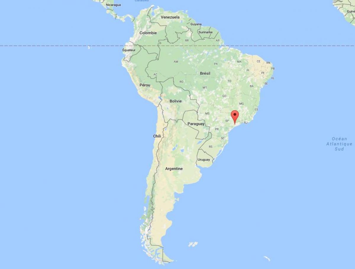Карта Сан-Паулу в Южную Америку