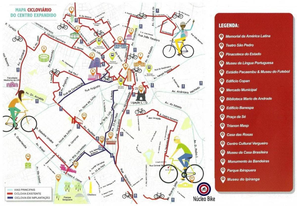 Карта Сан-Паулу велодорожка