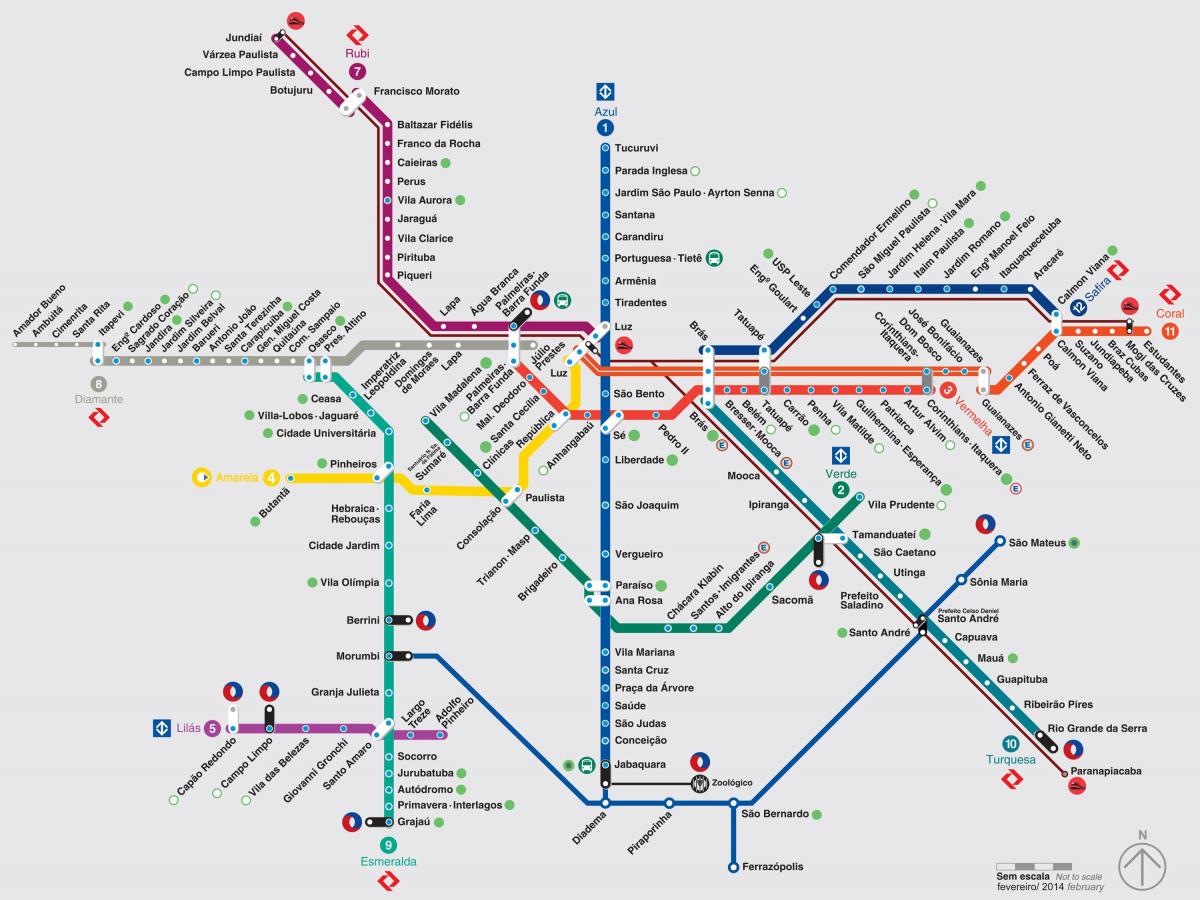 Карта Сан-Паулу транспорта