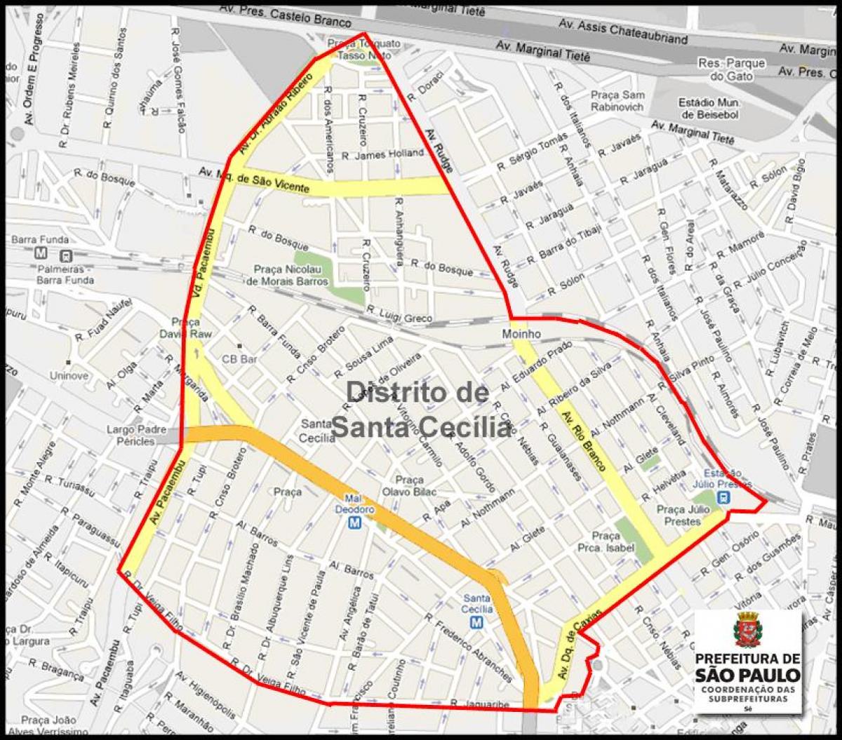 Карта Санта-Сесилии Сан-Паулу