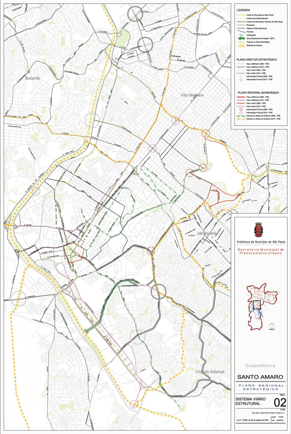 Карта Санту-Амару Сан-Пауло - дорог
