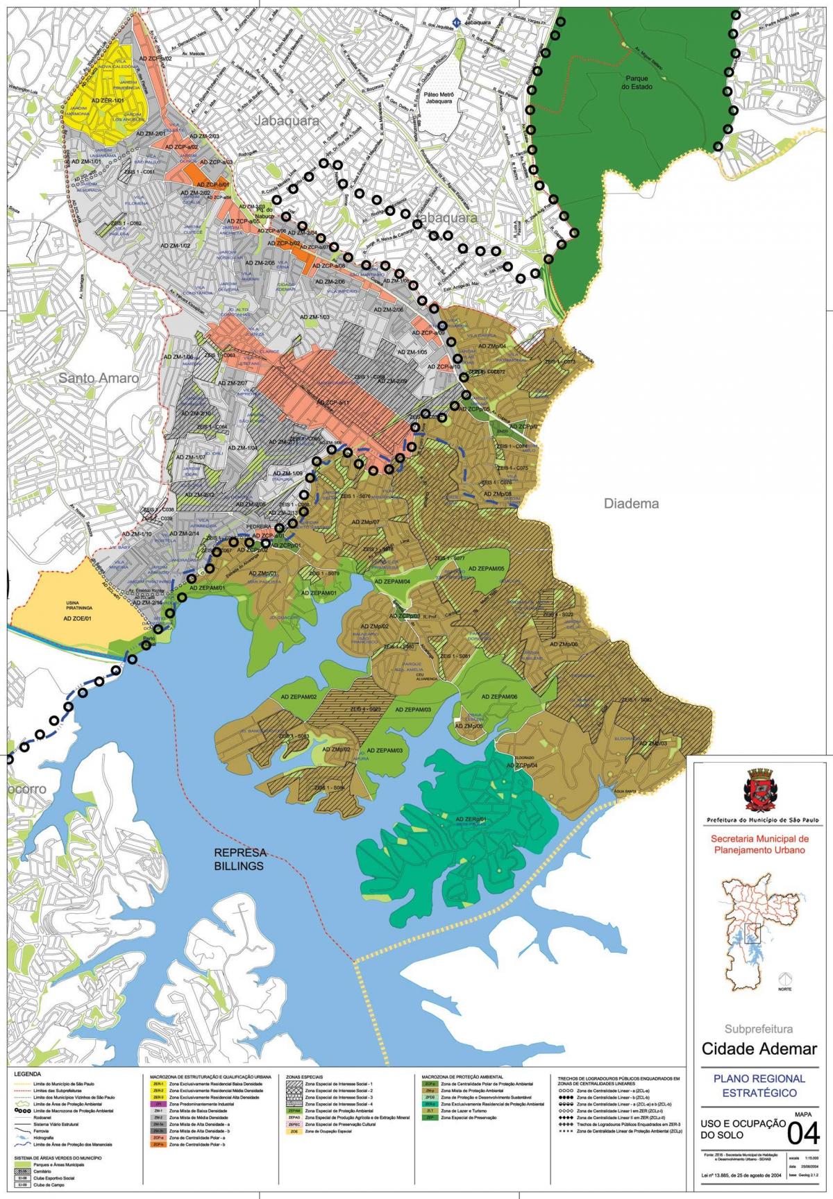 Карта Сидаде Адемаре Сан-Паулу - захват земли