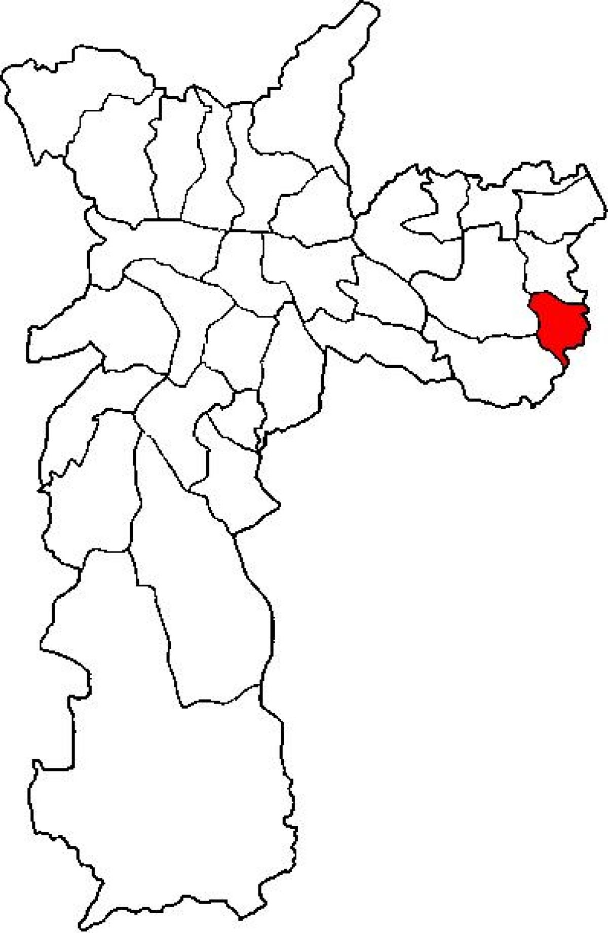 Карта Сидаде Тирадентесе суб-префектура Сан-Паулу