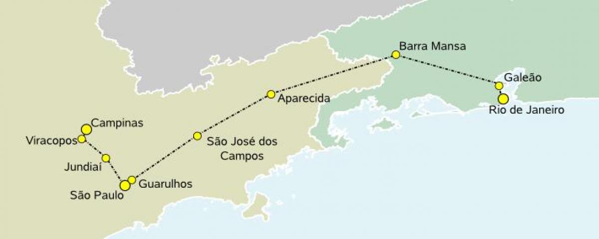Карта скоростных поездов Сан-Паулу
