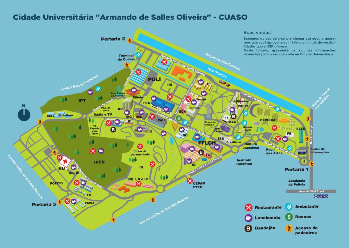 Карта университета Арманду ди Саллеса Оливейры - CUASO