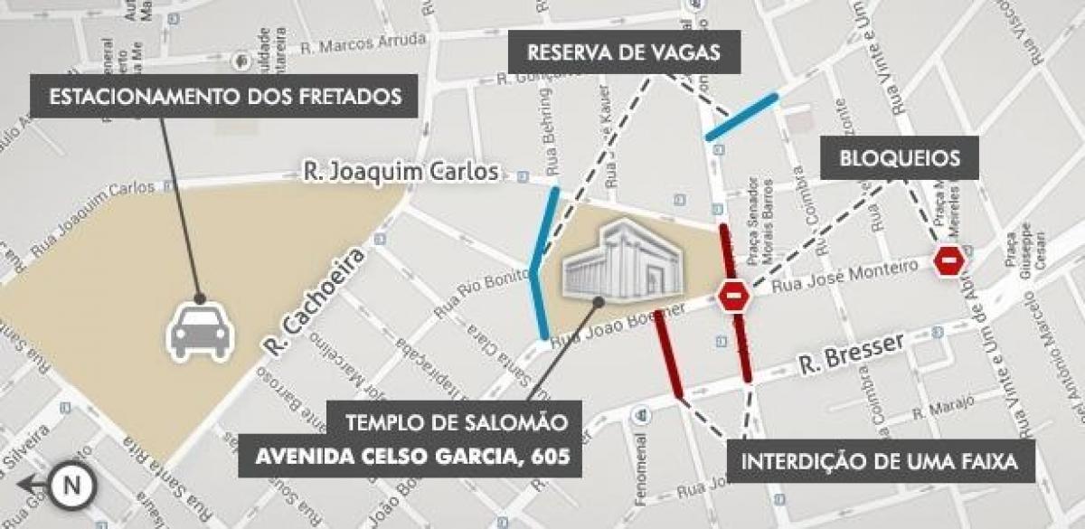 Карта храм Соломона в Сан-Паулу