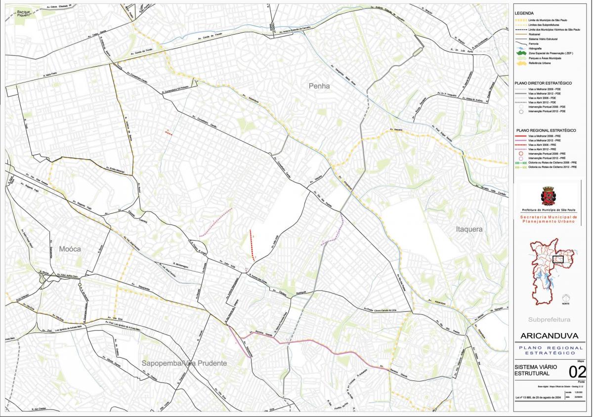 Карта Центр-Вила Формоза-Сан-Паулу - дорог