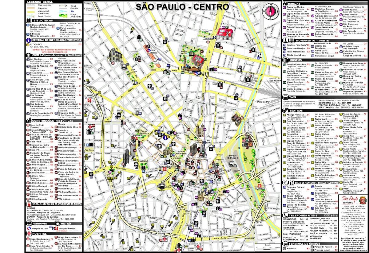 Карта центра города Сан-Паулу