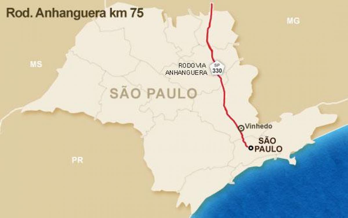 Карта шоссе Аньянгуэра - СП 330
