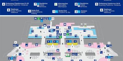 Карта автобусного терминала Тиете