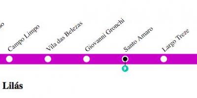 Карта метро Сан - Паулу- линия 5 - Сиреневый