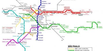 Карта Сан-Паулу монорельса