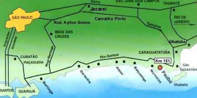 Карта Сан-Паулу пляжи