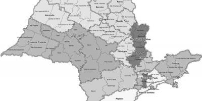 Карта Сан-Паулу черный и белый