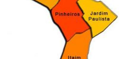 Карта суб-префектуре Пиньейросе
