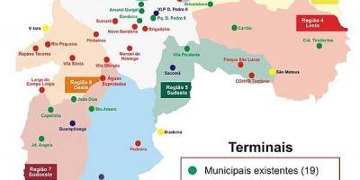 Карта терминалов автобусе Сан-Паулу