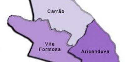 Карта Центр-Вила-суб-префектуре Формоза