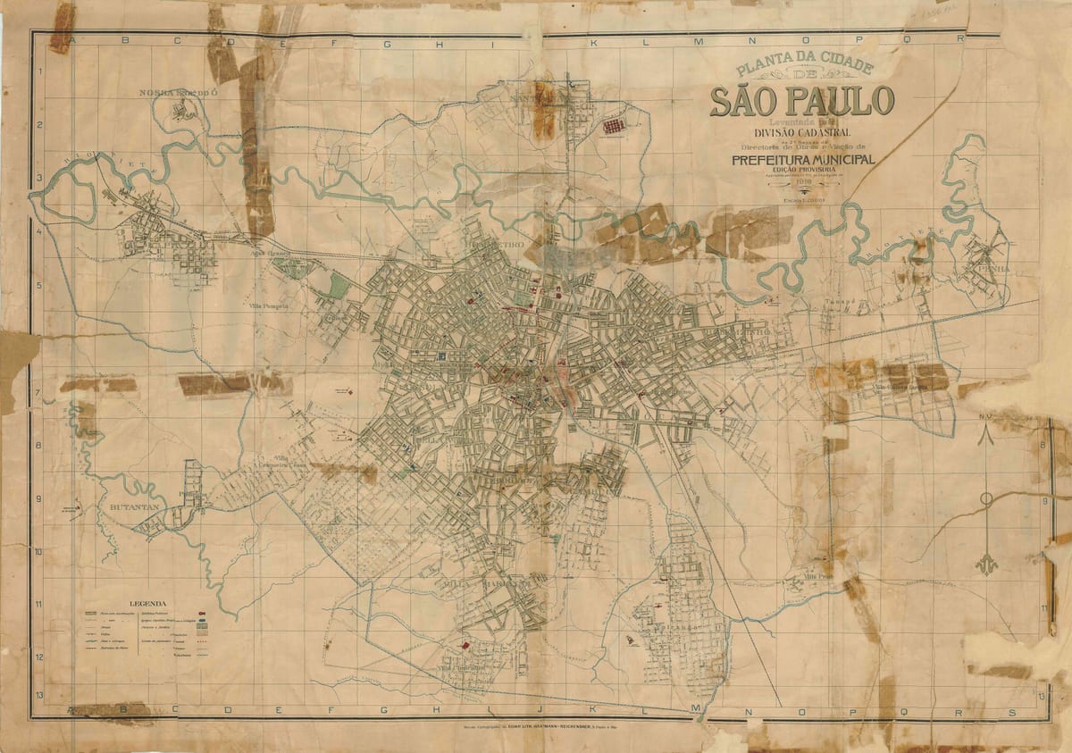 Карта бывший Сан - Паулу- 1916