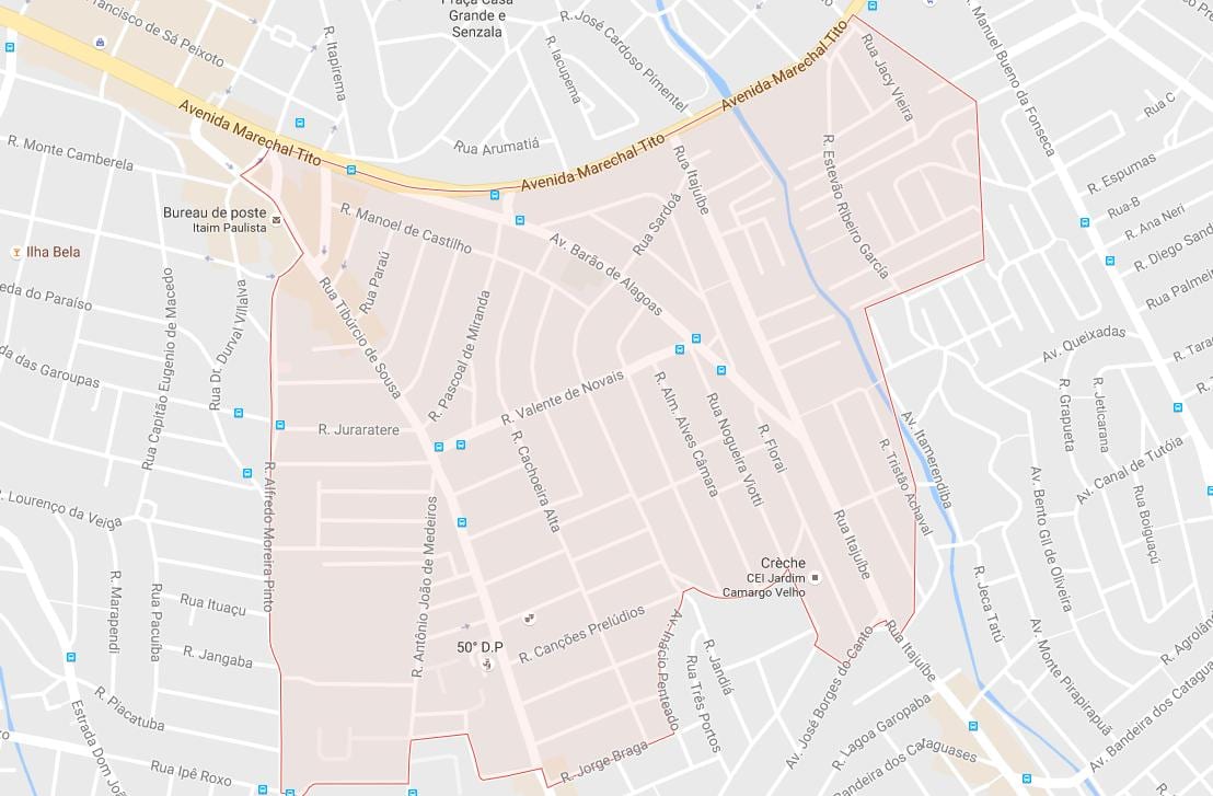 Карта Итайн Паулисте Сан-Паулу