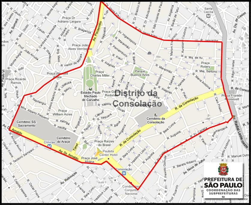 Карта Консоласан Сан-Паулу