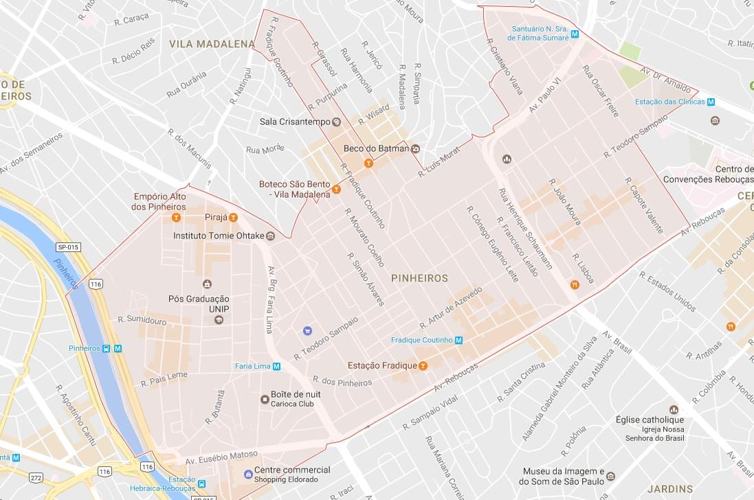 Карта достопримечательностей Сан-Паулу