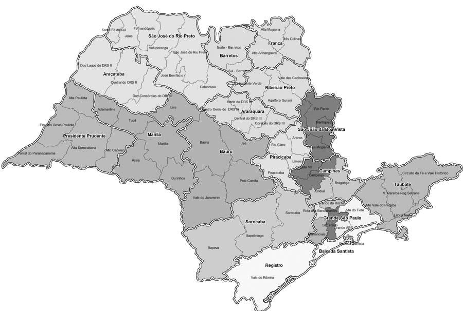 Карта Сан-Паулу черный и белый