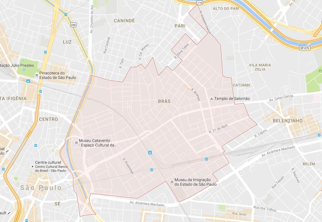 Карта Сан-Браш-Паулу